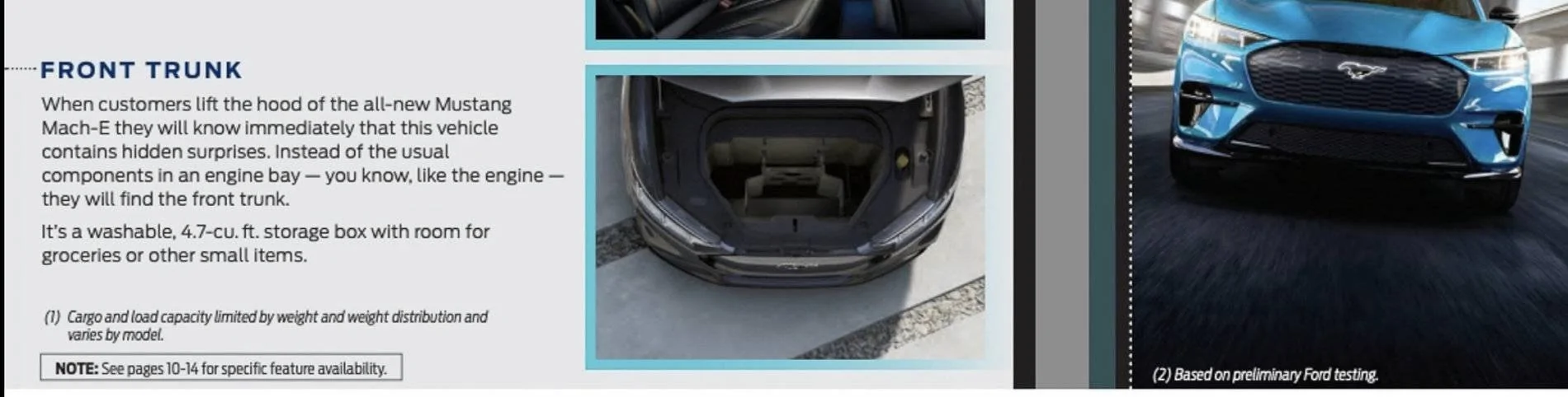 Ford Mustang Mach-E Front trunk (frunk) organizer / divider / storage system shown in images C239CB39-3763-4B6A-AA4C-508C28B96E22