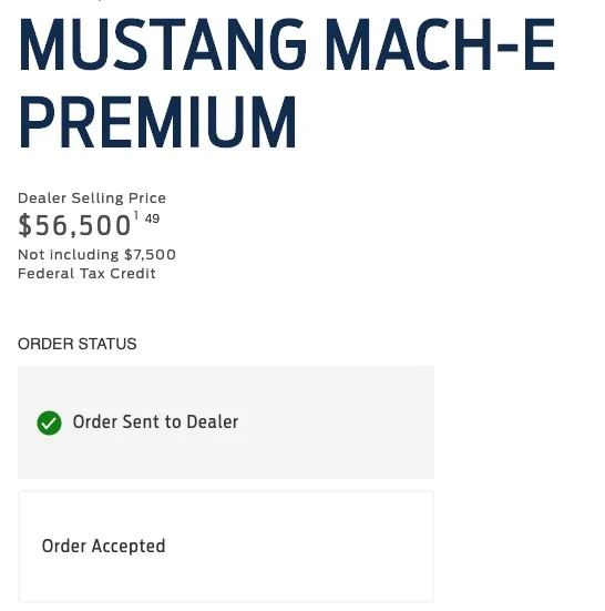 Ford Mustang Mach-E Order status 1593731961293