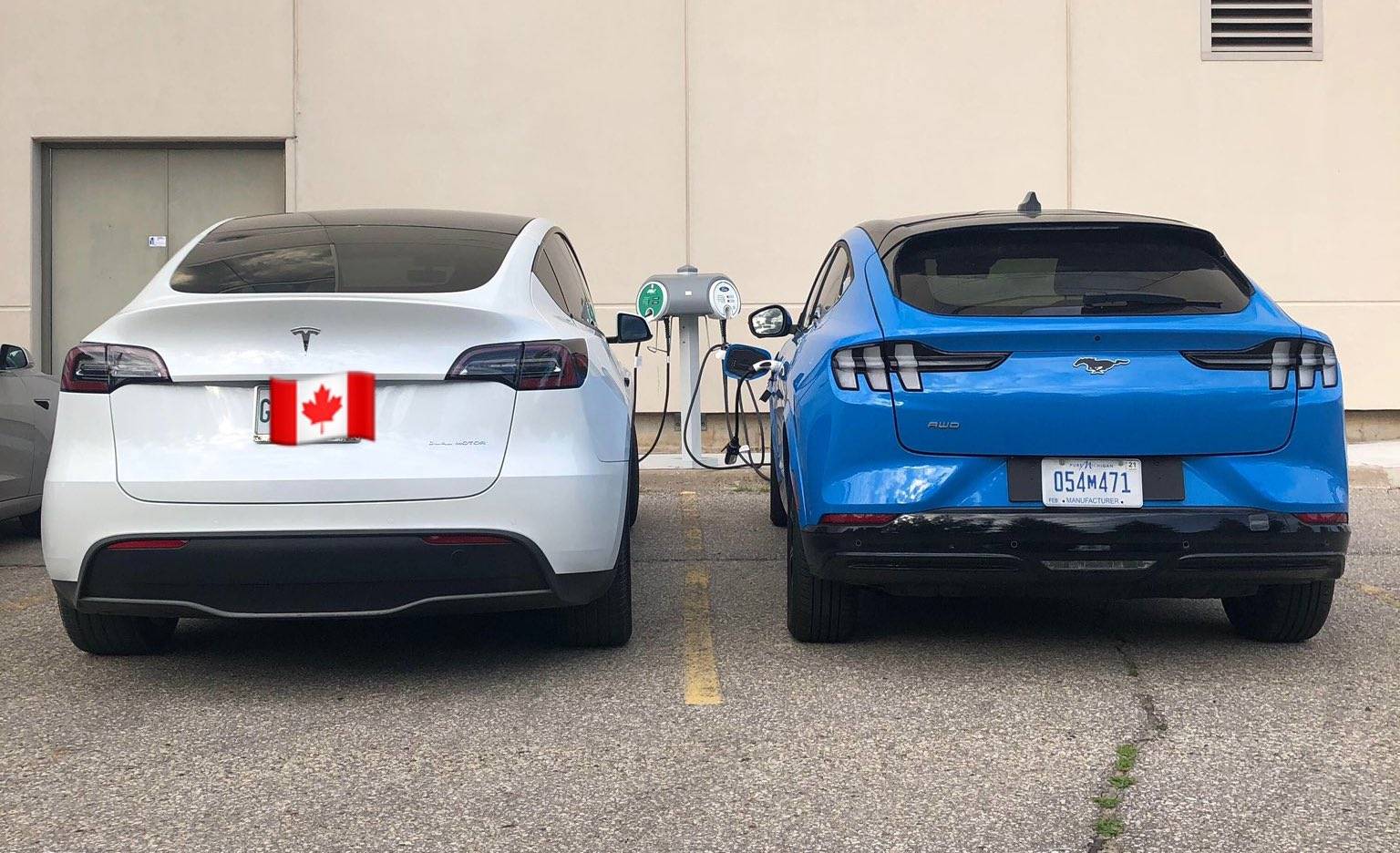 Ford Mustang Mach-E GRABBER BLUE Mach-E Photos Model Y vs Mach-E Grabber Blue 6