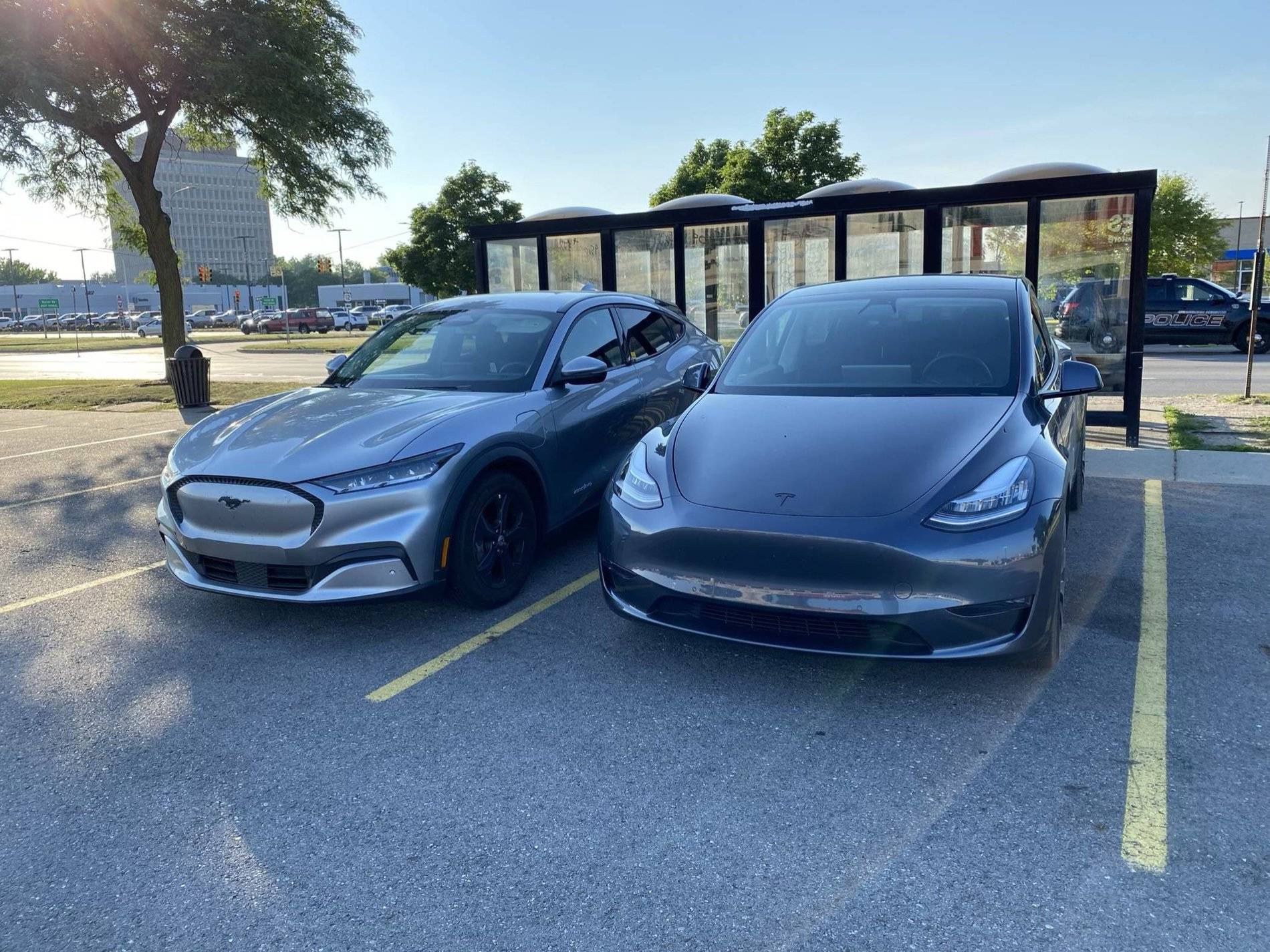 Ford Mustang Mach-E Mach-E vs Model Y Side by Side Comparison From Dearborn Dn7lphF