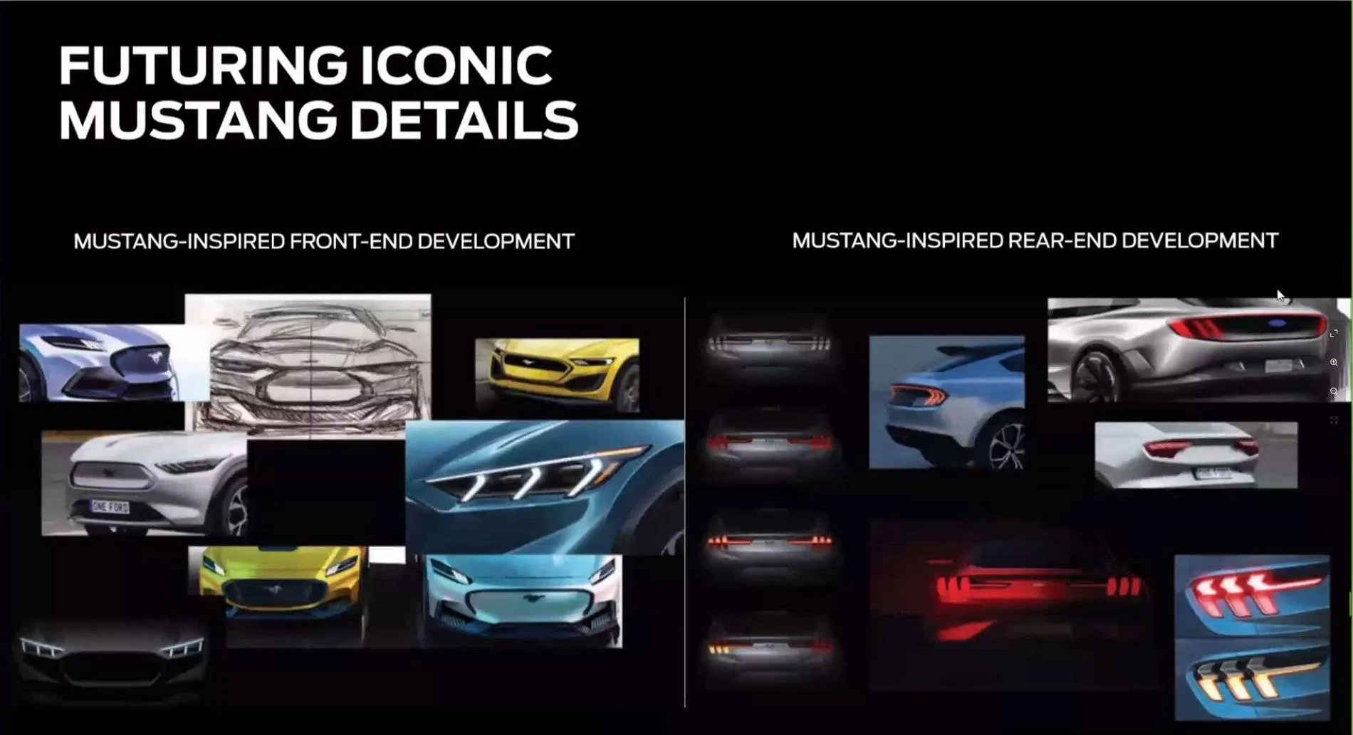 Ford Mustang Mach-E Video and images from Mach-E Concept-to-Design Presentation Today - Want that Yellow! mache front and rear concept