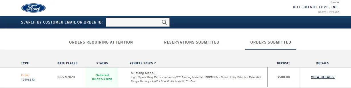 Ford Mustang Mach-E Submitted Orders Tracking List and Stats [Enter Yours] 1594612241196
