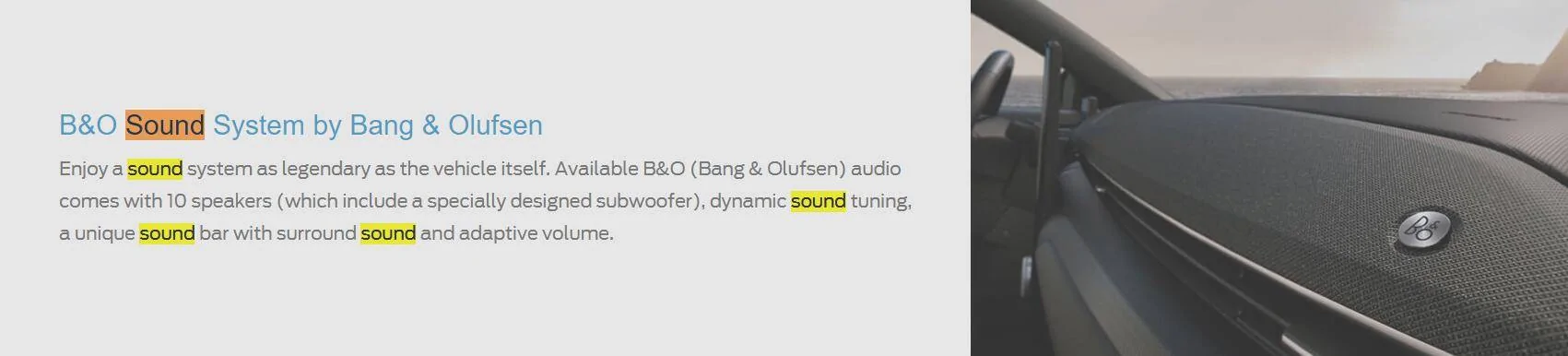 Ford Mustang Mach-E Mach-E Bang & Olufsen (B&O) sound system wins iF Design Award 1596642518486