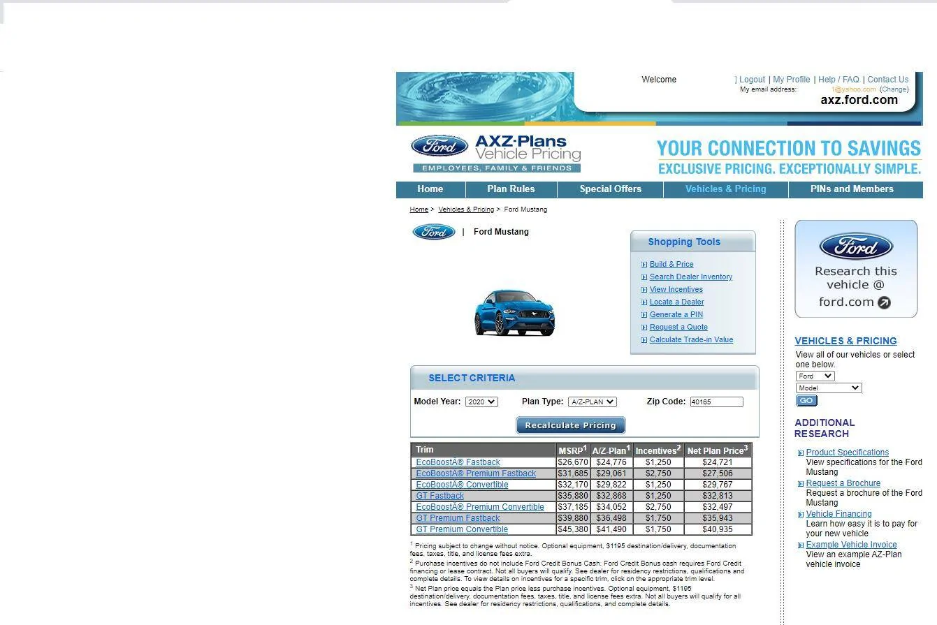 Ford Mustang Mach-E A, Z, X plan discount pricing for Mach-E forddd