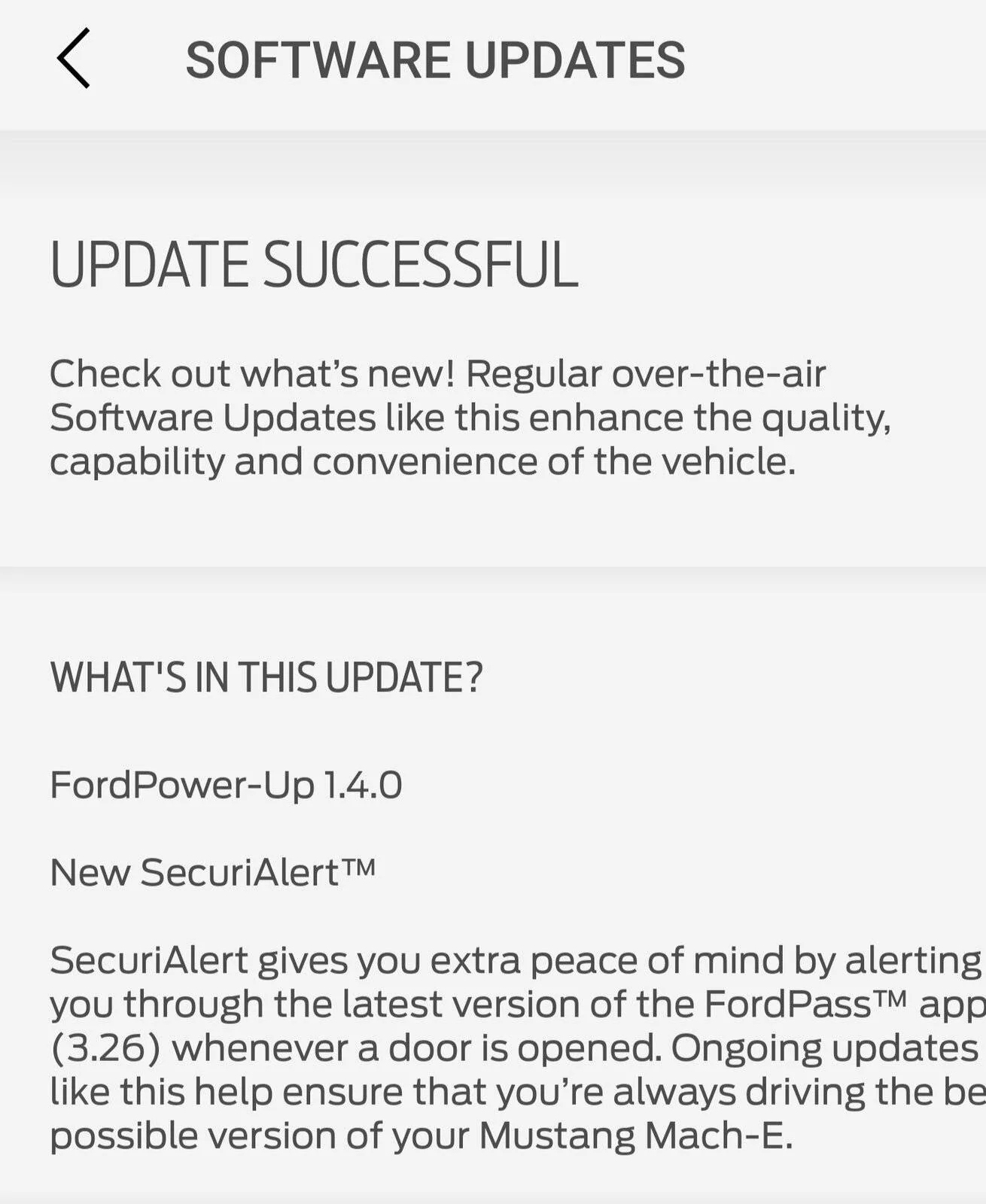 Ford Mustang Mach-E [OTA] Ford Power-Up 1.4.0 Installed Screenshot_20210628-162757_FordPass