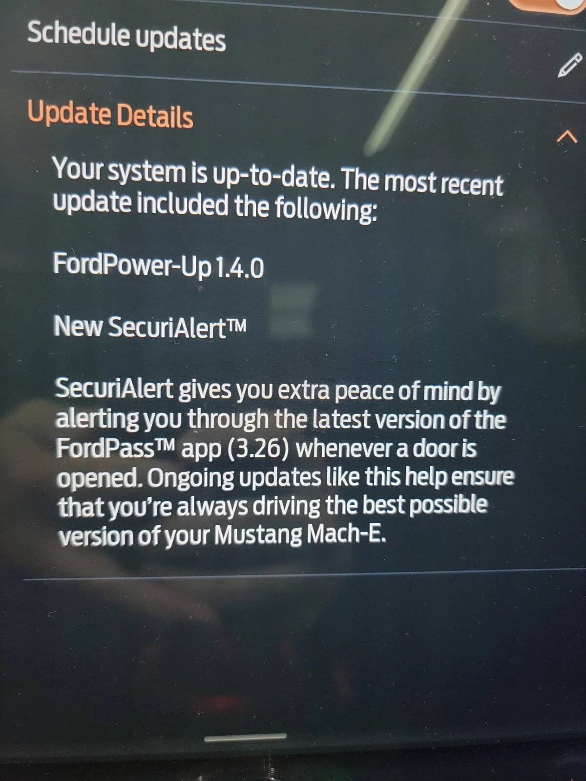 Ford Mustang Mach-E [OTA] Ford Power-Up 1.4.0 Installed 20210628_165044