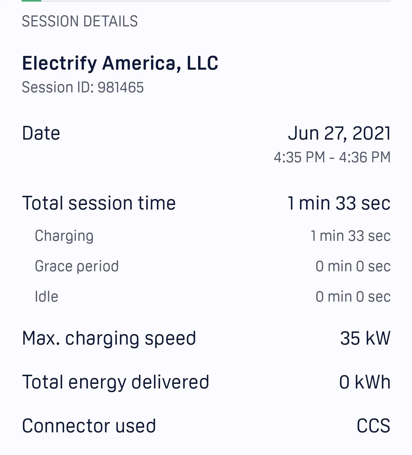 Ford Mustang Mach-E Small Trip, Bad Charging Experience Screenshot_20210629-100636_Electrify America