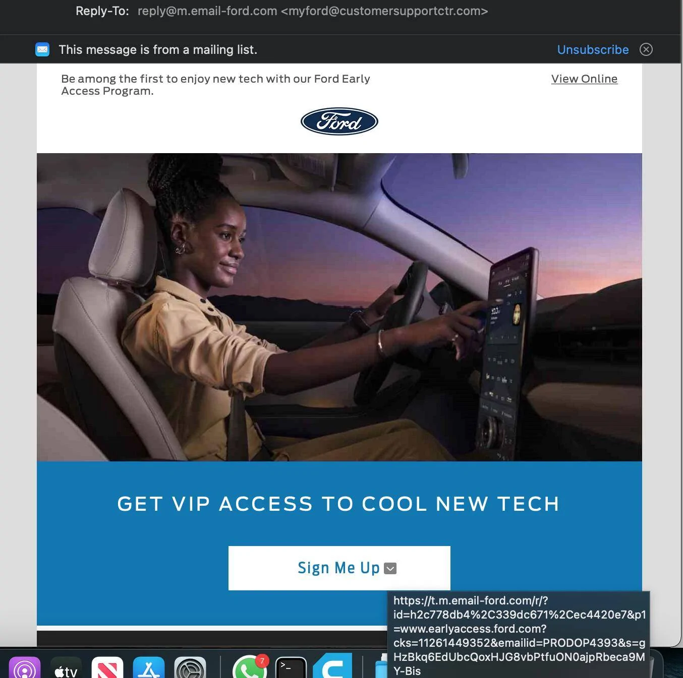 Ford Mustang Mach-E [false alarm]Possible phishing. 1625065134980