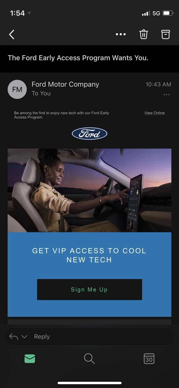Ford Mustang Mach-E Email Invite to Early Access Program 1625075771294