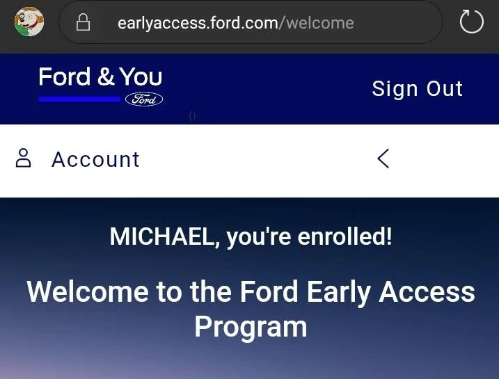 Ford Mustang Mach-E Email Invite to Early Access Program Screenshot_20210630-140904
