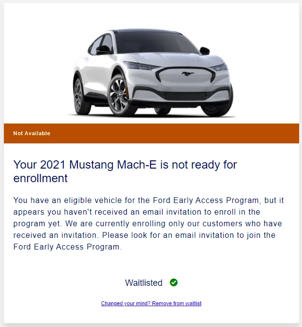 Ford Mustang Mach-E Email Invite to Early Access Program Screenshot 2021-07-01 113111