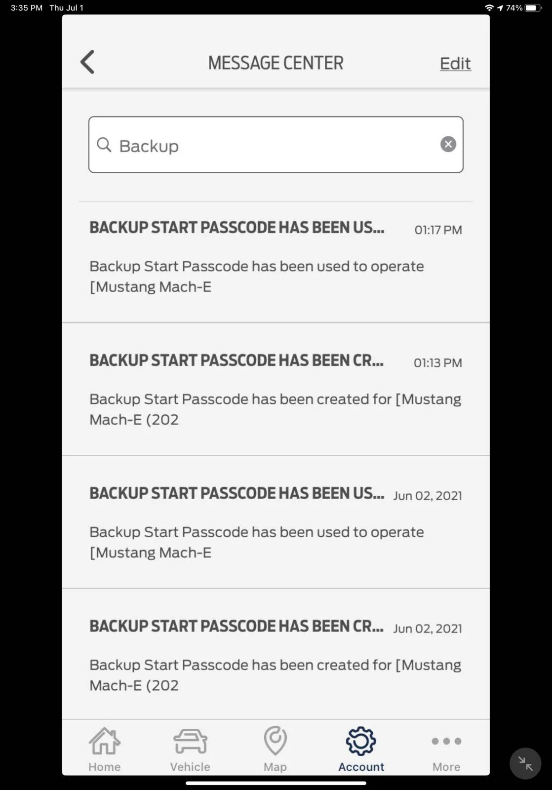 Ford Mustang Mach-E Failure of Back-Up Start Code Screen to Appear FC42F044-626D-4982-8A01-FE82A6EC0F97