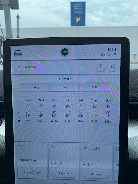 Ford Mustang Mach-E Weather Radar map on Siriusxm weather 2