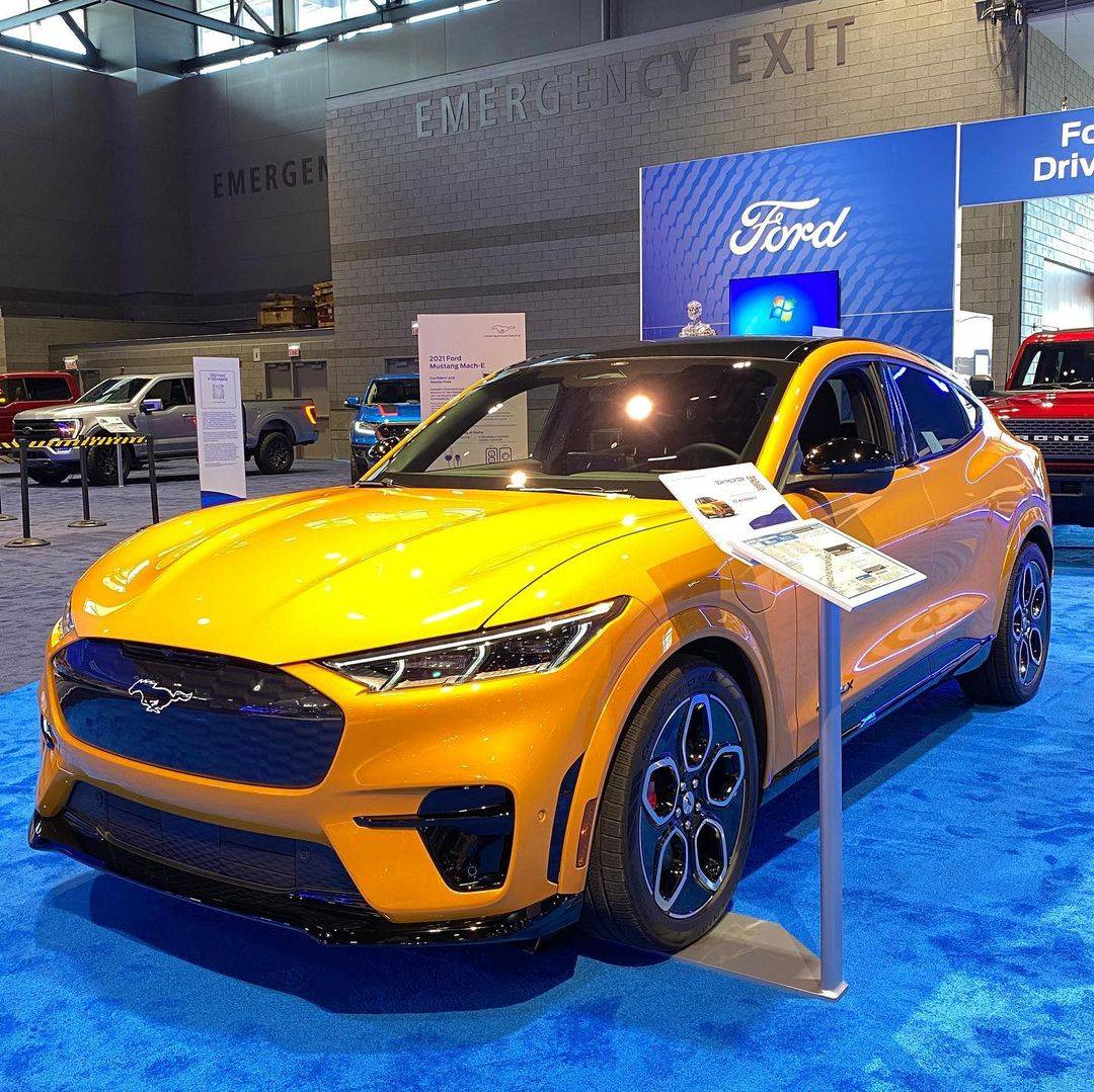 Ford Mustang Mach-E Mach-E GT in Cyber Orange @ Chicago Auto Show Cyber Orange Mach-E GT 2021 Chicago Auto Show 1