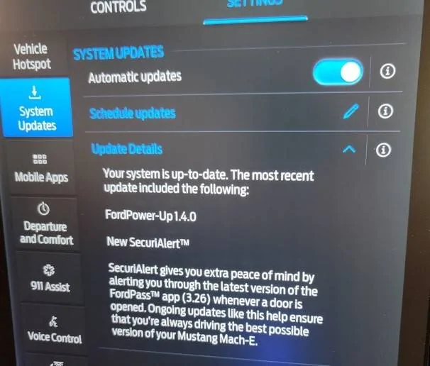 Ford Mustang Mach-E OTA 1.6.0 Power-Up Installed Screenshot 2021-07-15 111509