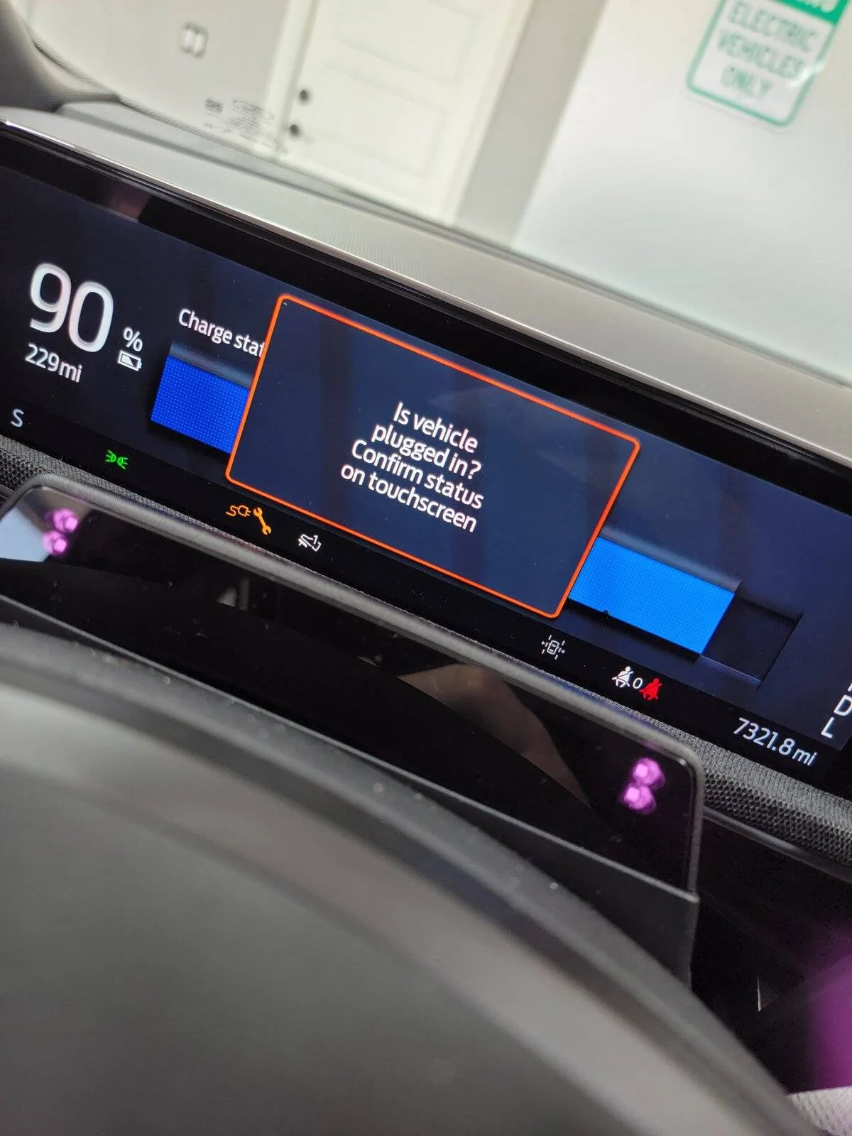 Ford Mustang Mach-E New Warning - Is the Car Plugged In? 20210715_113648