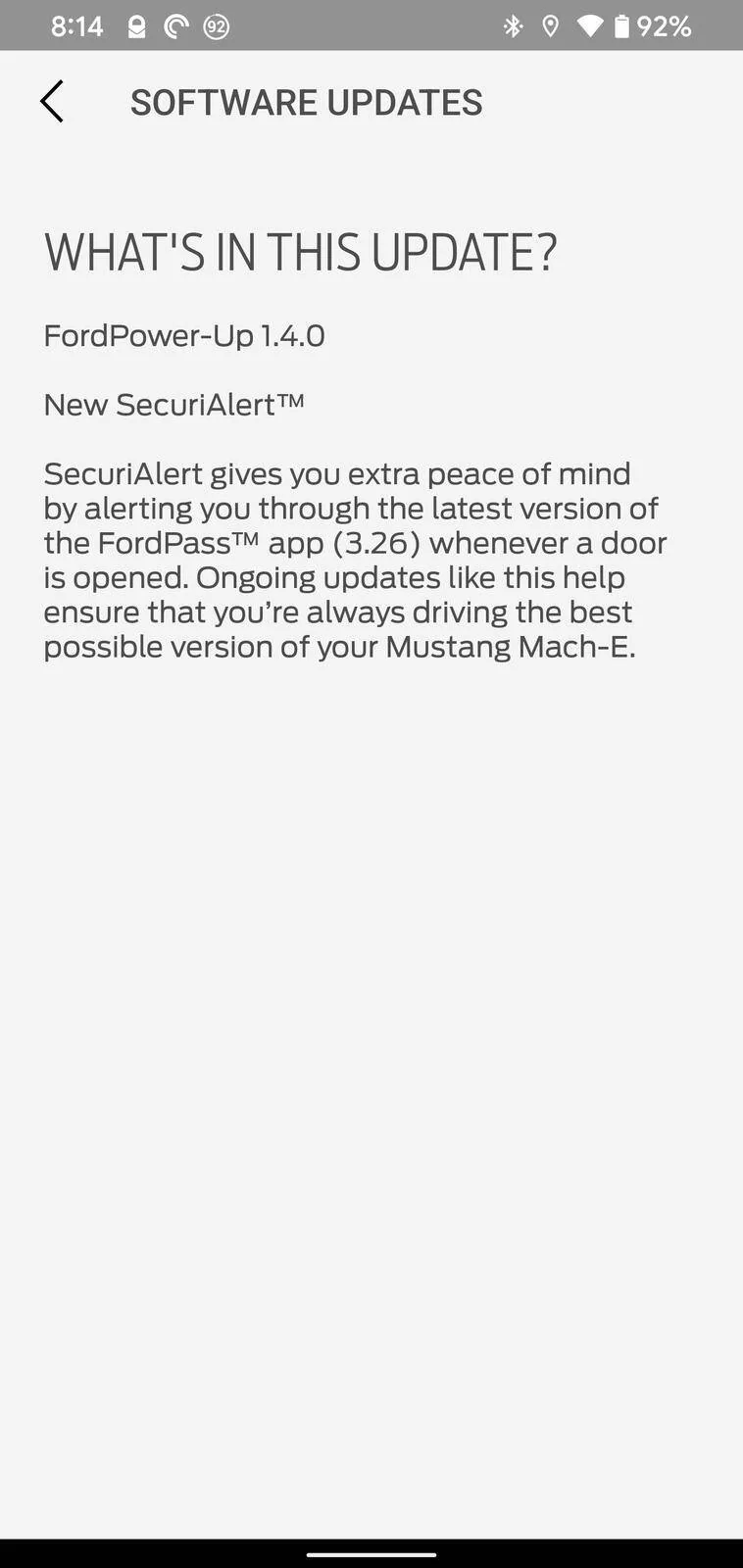 Ford Mustang Mach-E OTA 1.6.0 Power-Up Installed Screenshot_20210720-081423