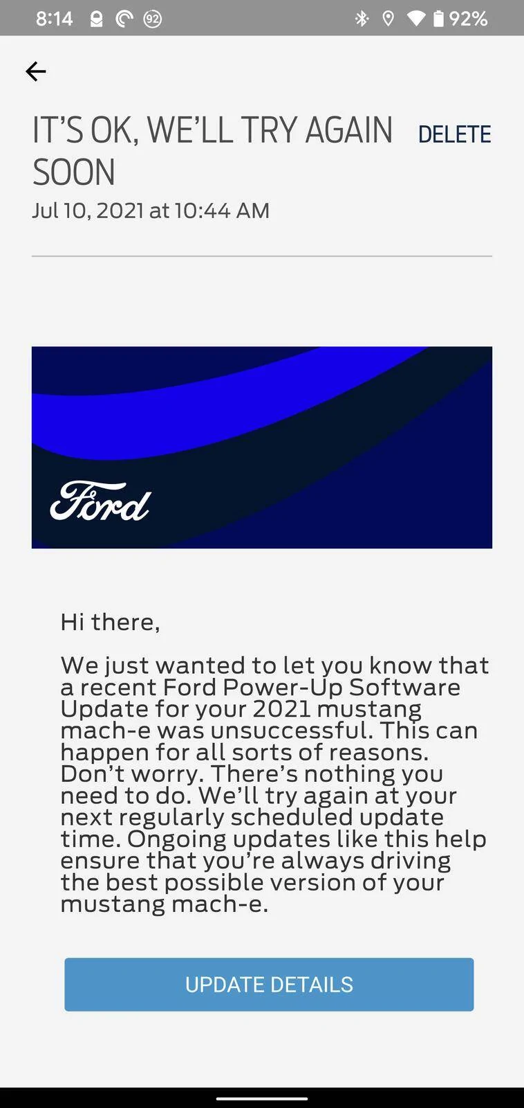 Ford Mustang Mach-E OTA 1.6.0 Power-Up Installed Screenshot_20210720-081415