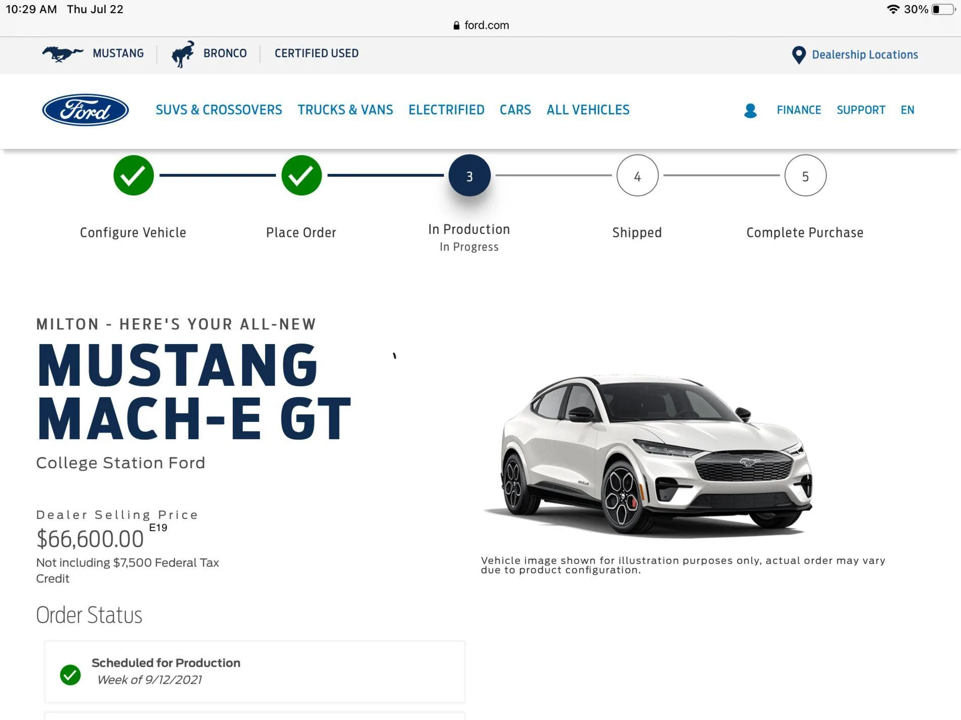 Ford Mustang Mach-E Production Schedule for my GTPE!! 1626968289973