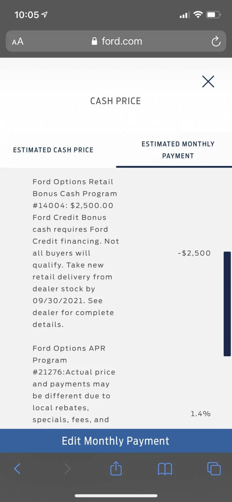 Ford Mustang Mach-E Ford Options Incentive Cash Removed? 962D7417-9CC0-466E-9C7E-1B90507648CE