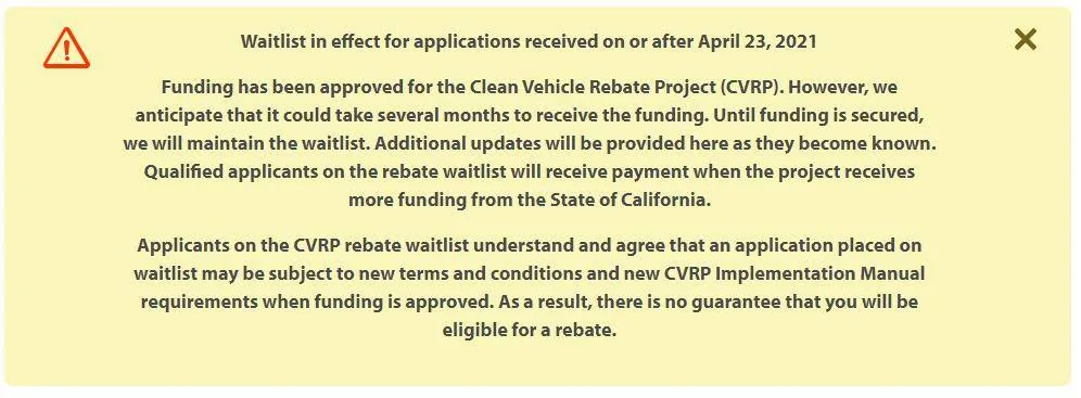 Ford Mustang Mach-E California Clean Vehicle Rebate Program 1627419494470