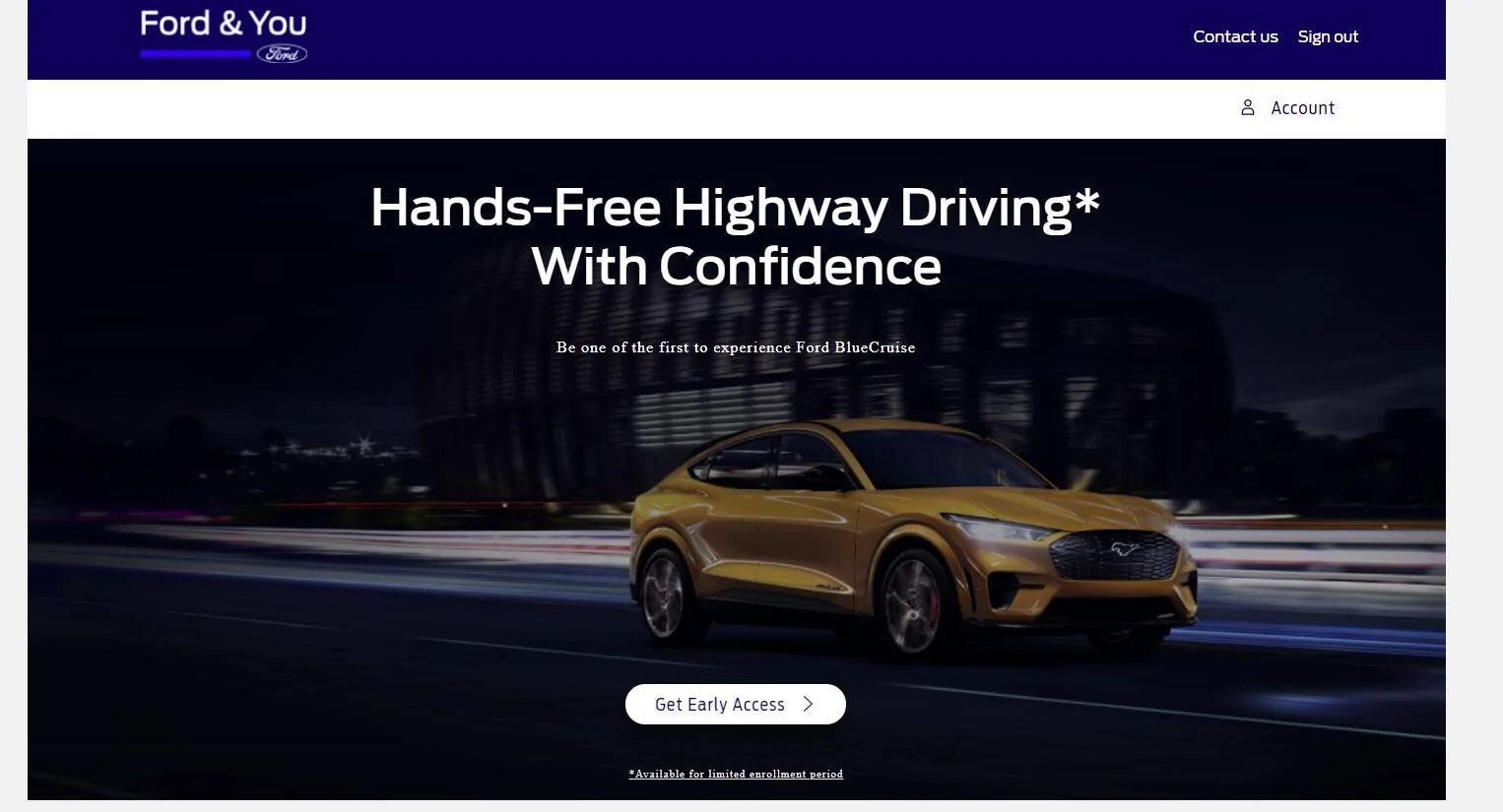 Ford Mustang Mach-E BlueCruise sign up offer invite 1628009045174