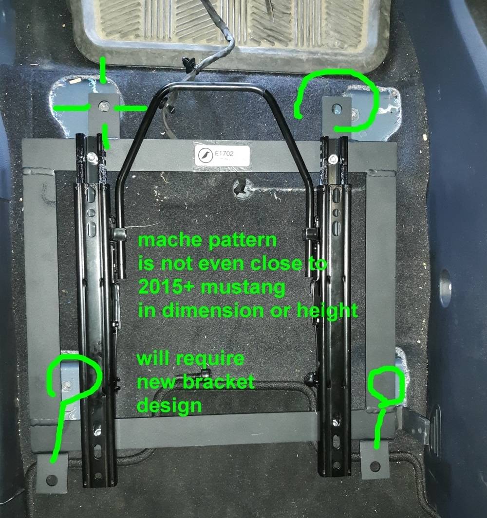 Ford Mustang Mach-E DIY install aftermarket seats - Corbeau A4 in Mach-E 03 needs re-designed bracket