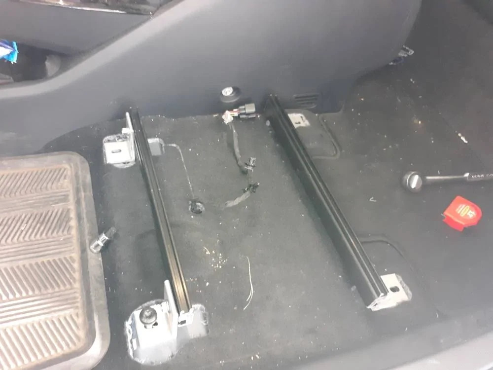 Ford Mustang Mach-E DIY install aftermarket seats - Corbeau A4 in Mach-E 04 solar L n rails