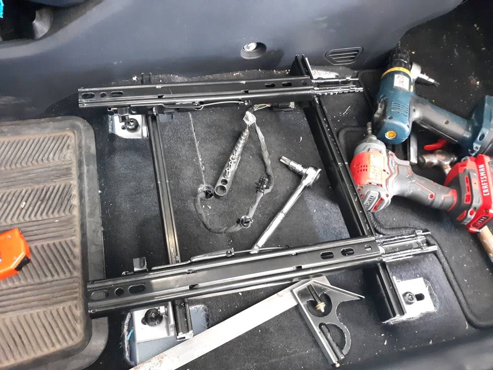 Ford Mustang Mach-E DIY install aftermarket seats - Corbeau A4 in Mach-E 05 base w sliders