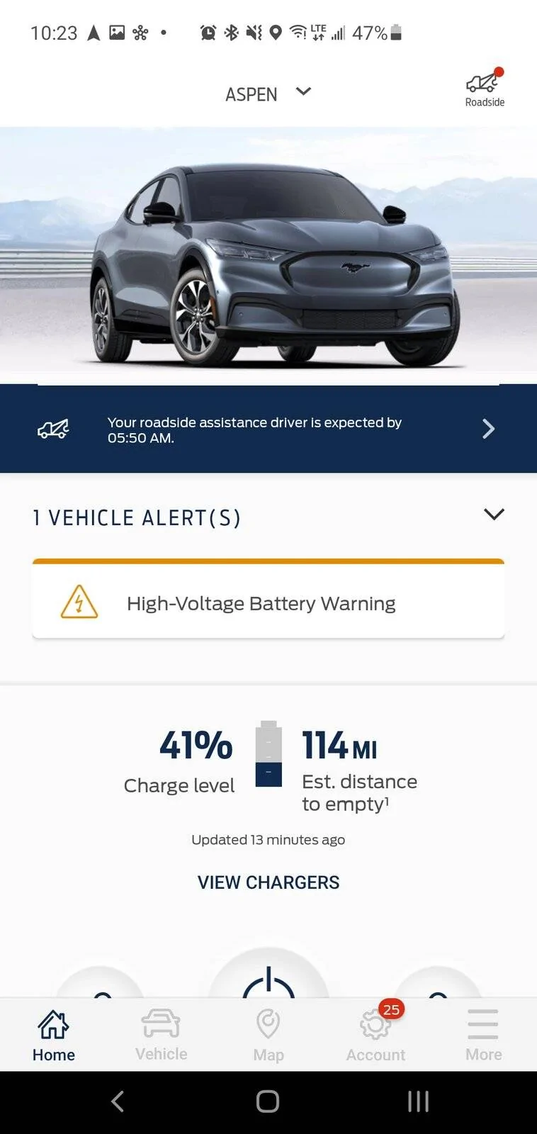 Ford Mustang Mach-E Another High Voltage Battery Warning Screenshot_20210729-222347_FordPass[1]