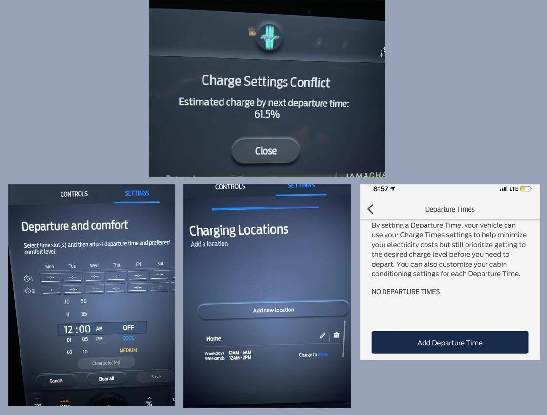 Ford Mustang Mach-E Setting charging times MachECharging