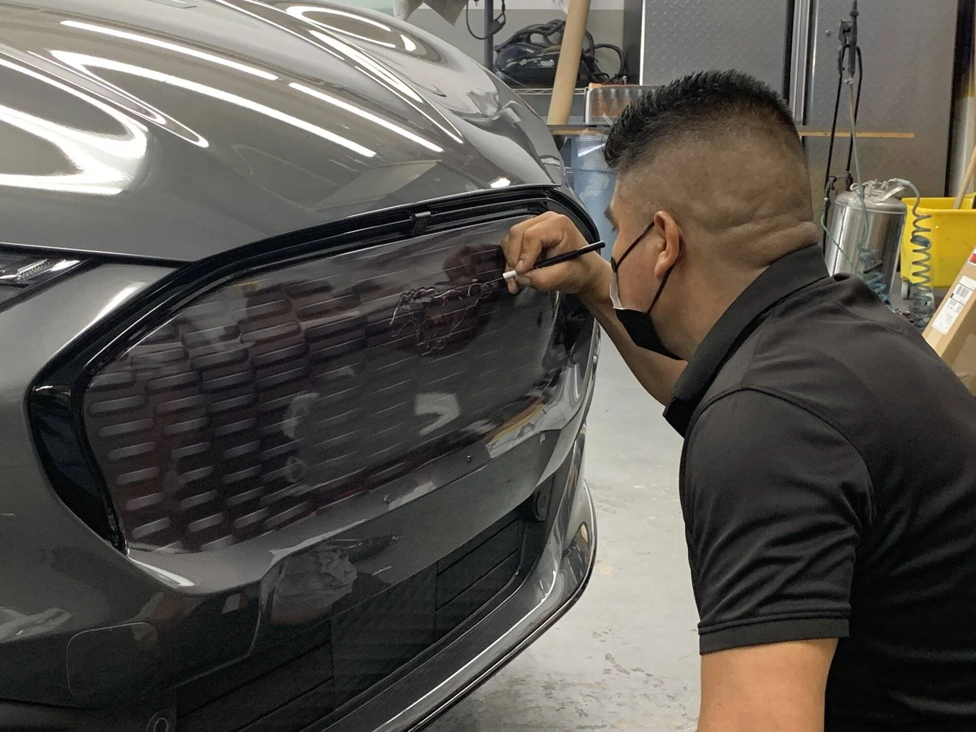 Ford Mustang Mach-E Grille Vinyl Wrapped - Before & After 2D874632-3A9B-446B-B602-64C5ECB7FE67