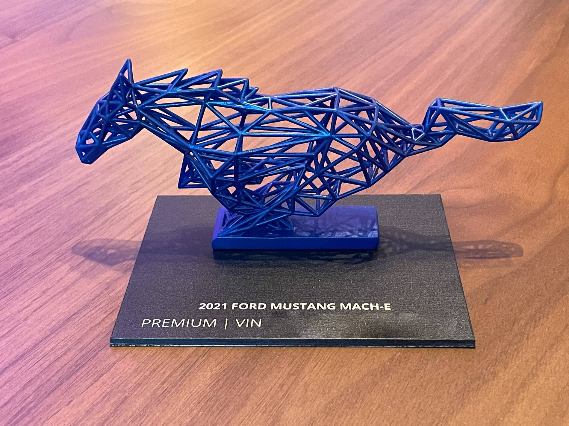 Ford Mustang Mach-E Received a Mach-E First Edition surprise gift! 3D printed fractal pony with VIN display. 57DA9427-F1D5-43AE-9BCA-B2845C04191E