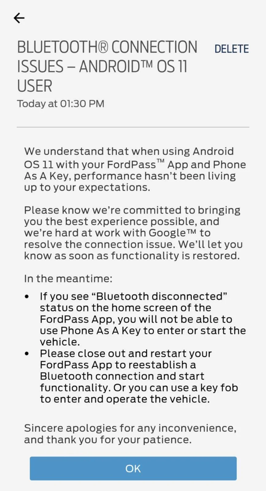Ford Mustang Mach-E Ford surveying some customers regarding the phone as a key (PaaK) update experience Screenshot_20210819-133046