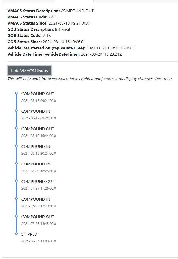 Ford Mustang Mach-E WhereIsMyMME - Order/Shipping Tracker for EU 1629531546115