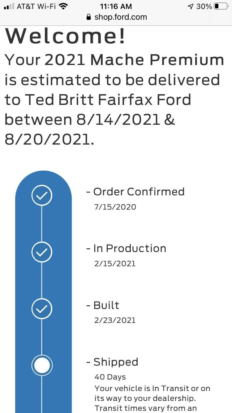 Ford Mustang Mach-E Ordered 7/15/20 still not delivered 40999AC6-3991-4503-860C-41F2B720CBFF