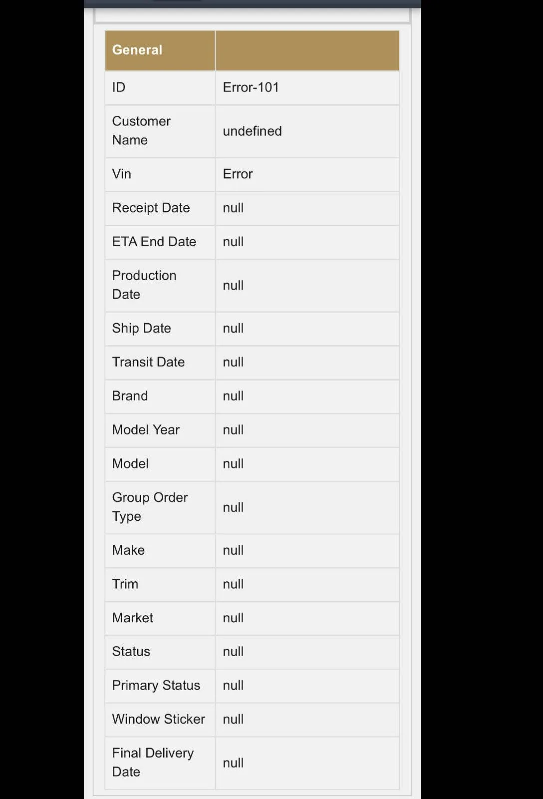 Ford Mustang Mach-E Mach E tracker is now displaying Error / Null results 5B40E9A7-D17D-48FA-A7F0-343E6C47AA16
