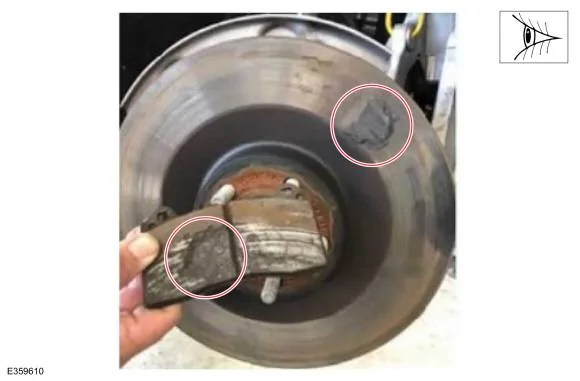 Ford Mustang Mach-E TSB 21-2206 Vibration/Pulsation From Brakes - Brake Pad Material Stuck To Rotor imagen2