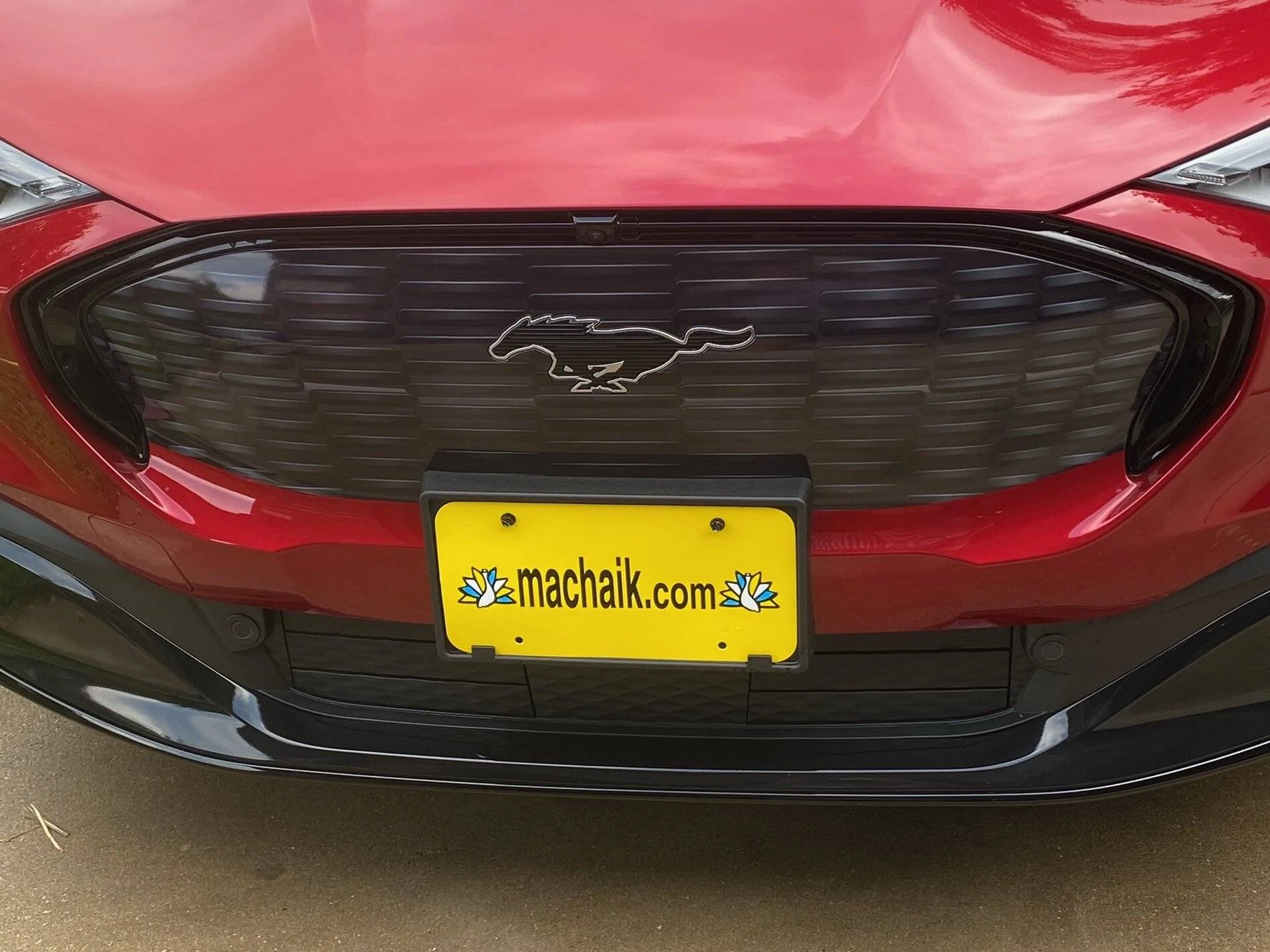 Ford Mustang Mach-E Front Grill and spoiler Vinyl wrapped Vinyl Grill