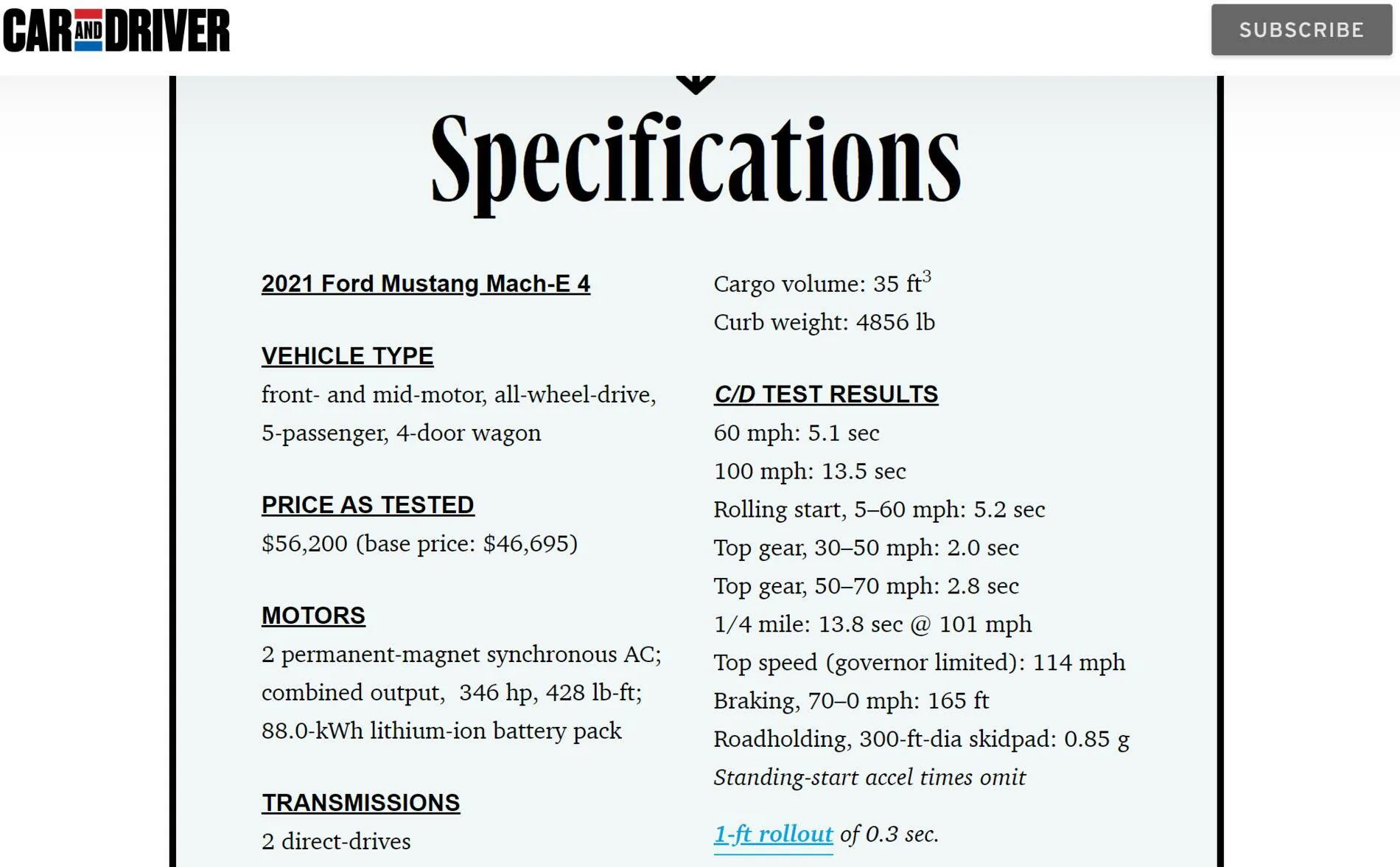 Ford Mustang Mach-E Mustang Mach-E - acceleration test by Björn Nyland 1630171903536