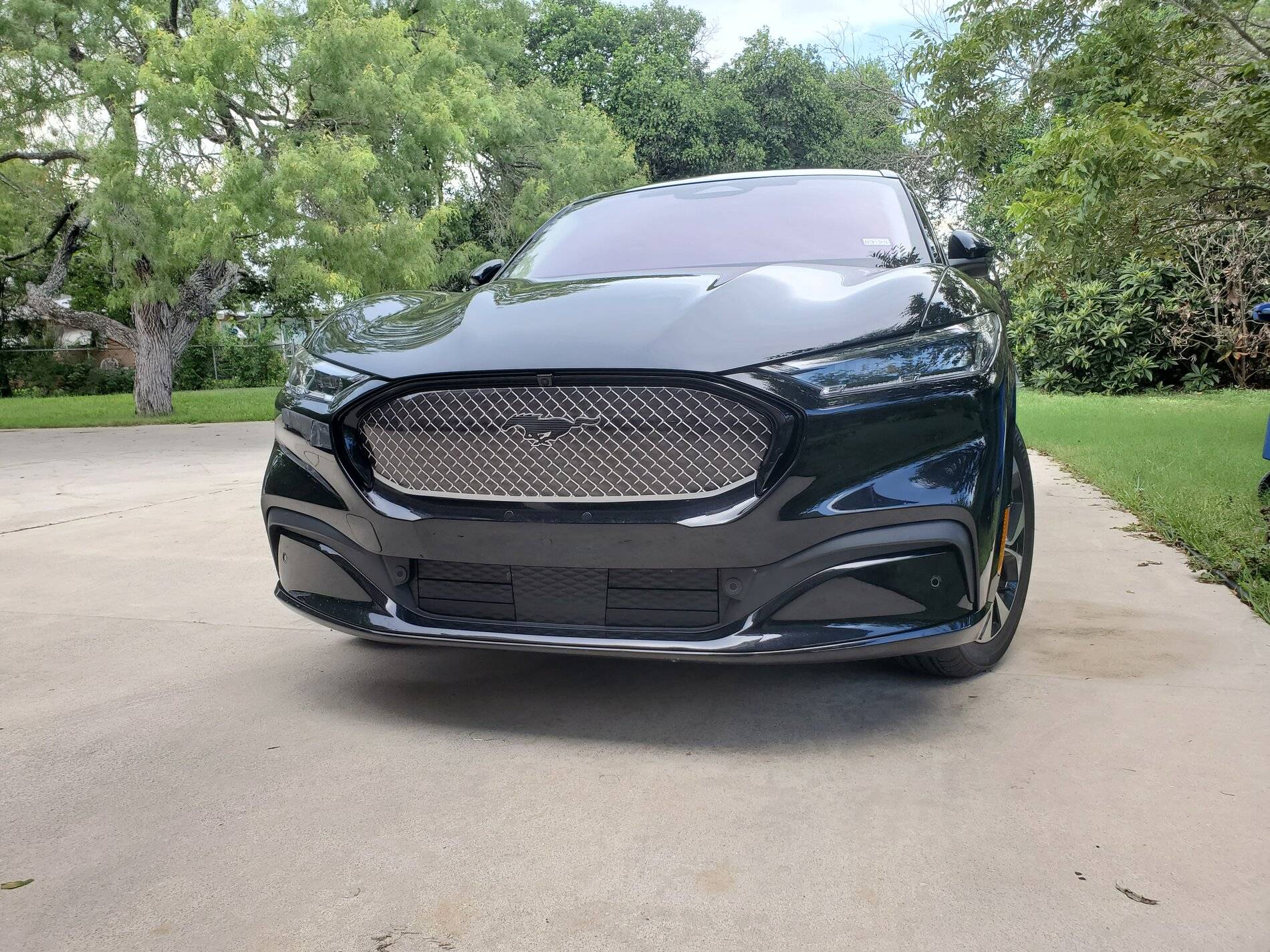 Ford Mustang Mach-E Grille Vinyl Wrapped - Before & After Grille2