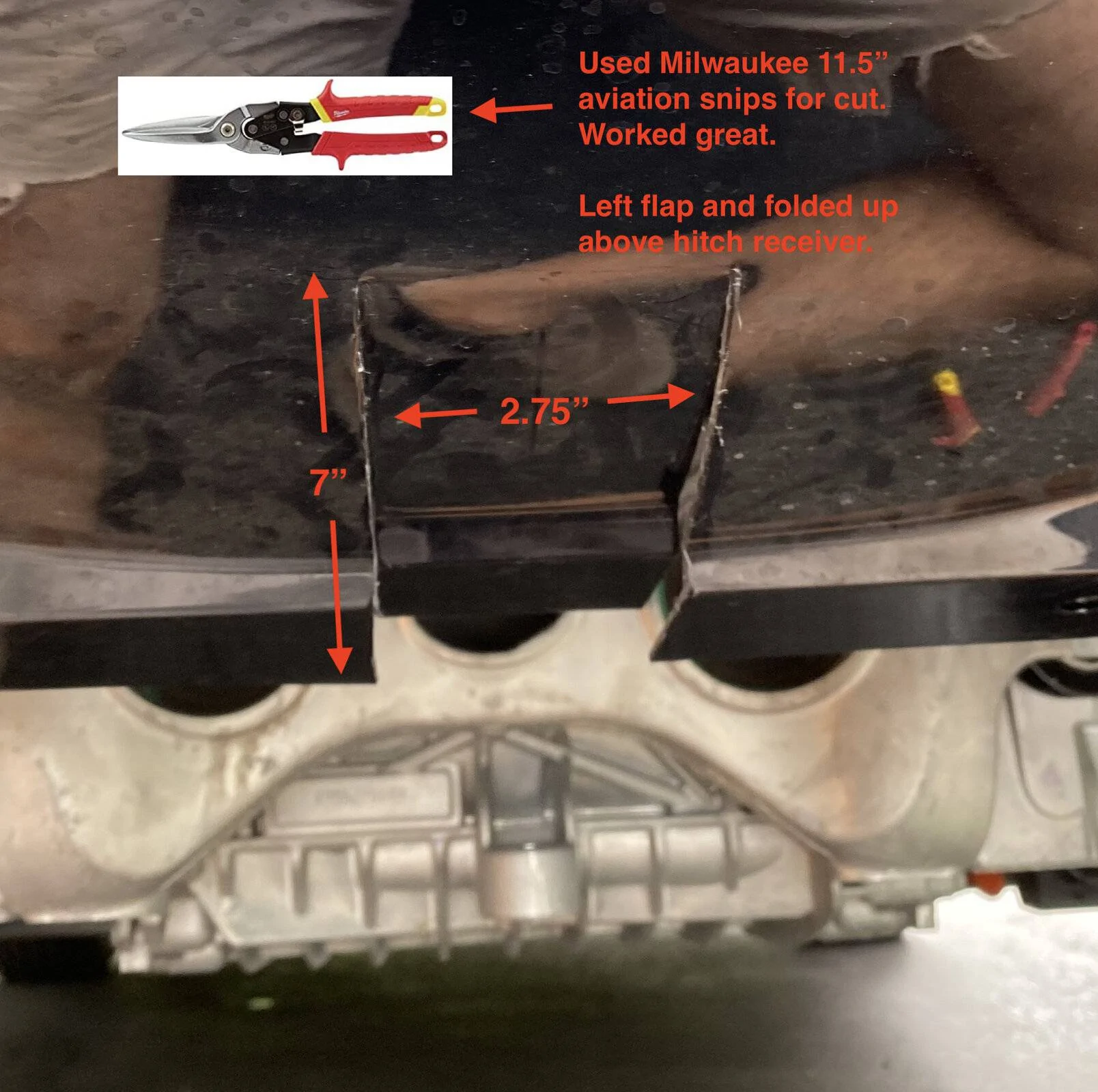 Ford Mustang Mach-E DIY install TorkLift hitch for bike rack, etc MME Cutting the underbody