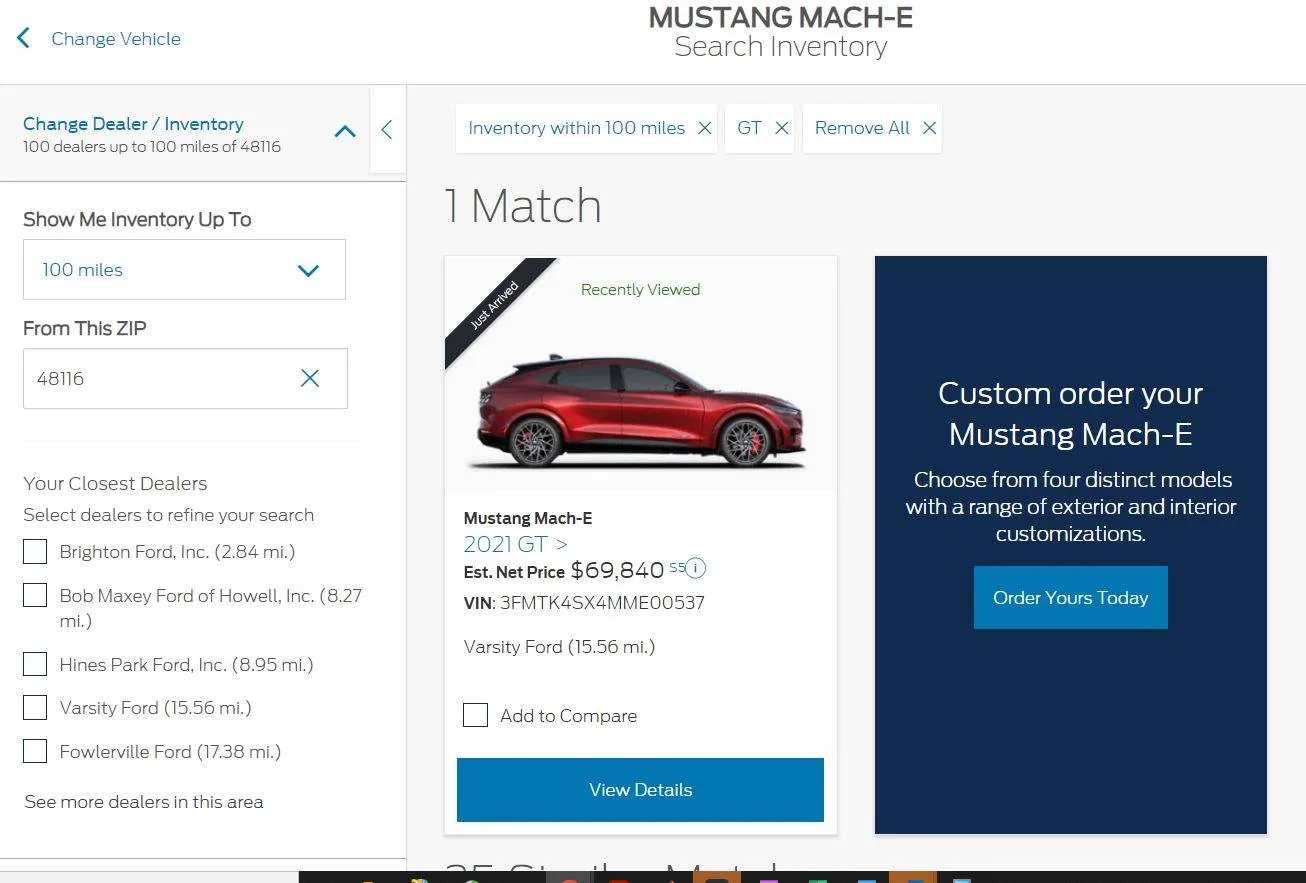 Ford Mustang Mach-E GT's showing up at dealers for sale Captur