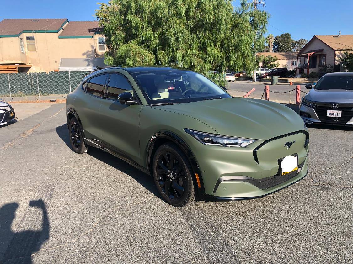 Ford Mustang Mach-E Military Green Vinyl Wrapped Mach-E 238999631_4693842853973194_7465332058105343956_n