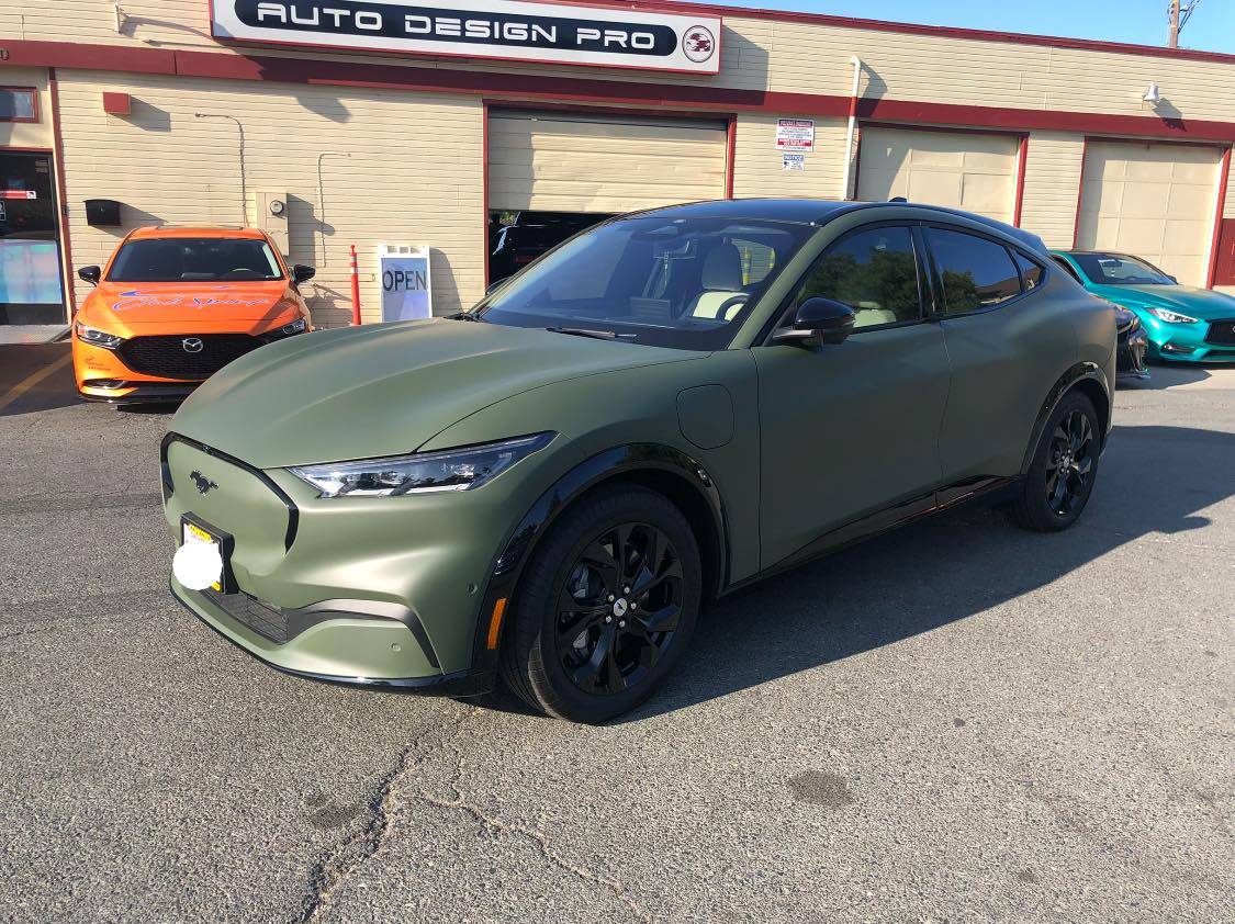 Ford Mustang Mach-E Military Green Vinyl Wrapped Mach-E 236479873_4693841337306679_5647360584640029047_n
