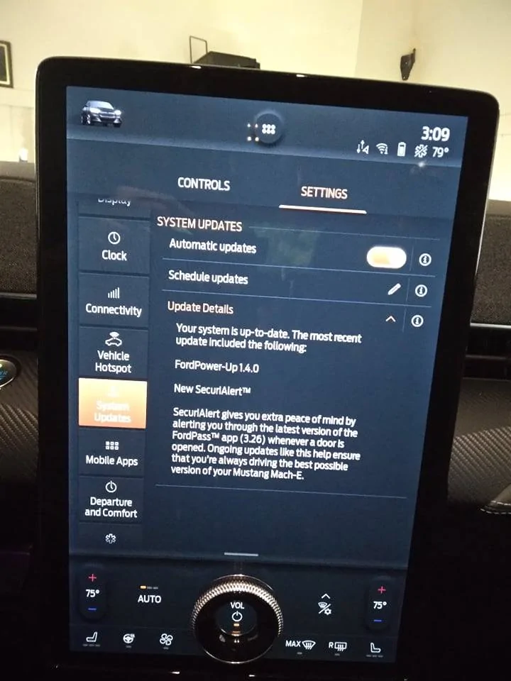 Ford Mustang Mach-E Can't find Software version system updat