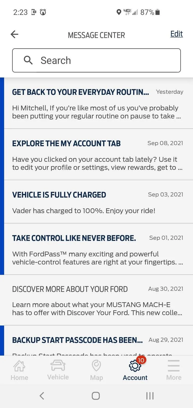Ford Mustang Mach-E Finding Fordpass less useful than I'd anticipated FordPass 1