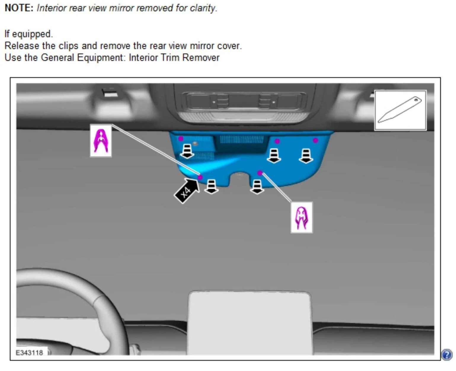 Ford Mustang Mach-E Mirror Tap Instructions for Radar Detector or Dash Cam (Switched 12v) - DIY Writeup Service-remove mirror trim-01
