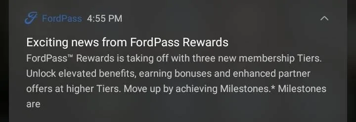 Ford Mustang Mach-E New FordPass Rewards Tiers Screenshot_20210916-165644_Microsoft Launcher