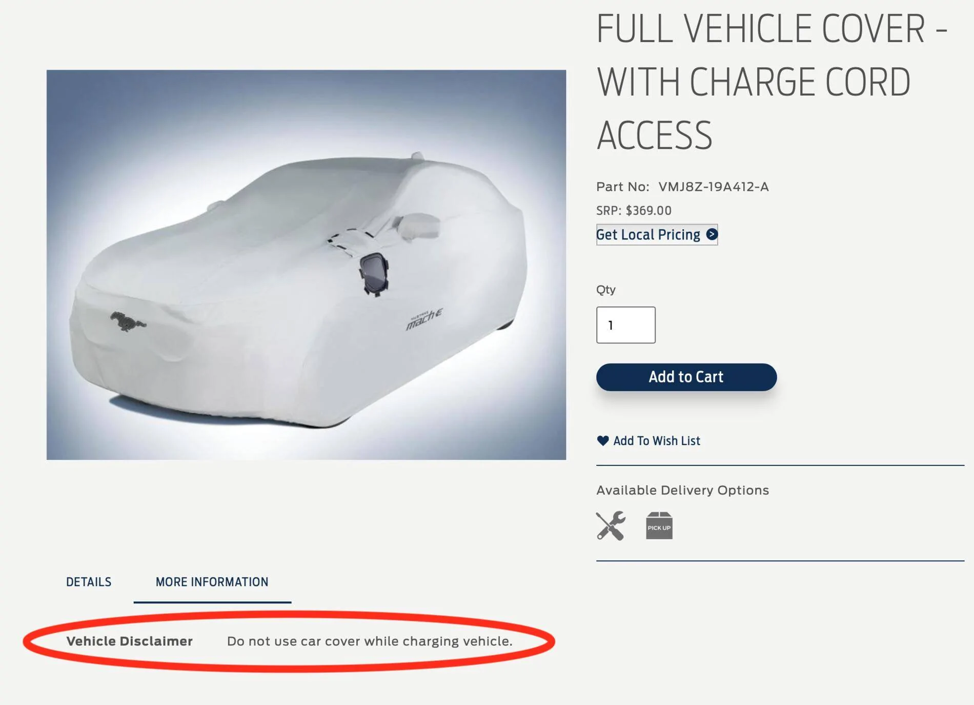 Ford Mustang Mach-E Ford Mach-E Car Cover Fit Test Cover Disclaimer